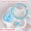 Wavy Bowknot Charger Protector for IPhone 17 16 15 18W 20W TPU Transparent Soft Protective Cable Cover Winder Kit RXQ12