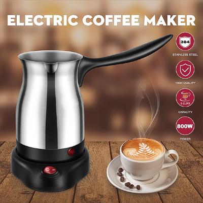 220V-240V 800W Electric Turkish Greek Coffee Maker Machine Stainless Steel Espresso Moka Pot Waterproof IPX4
