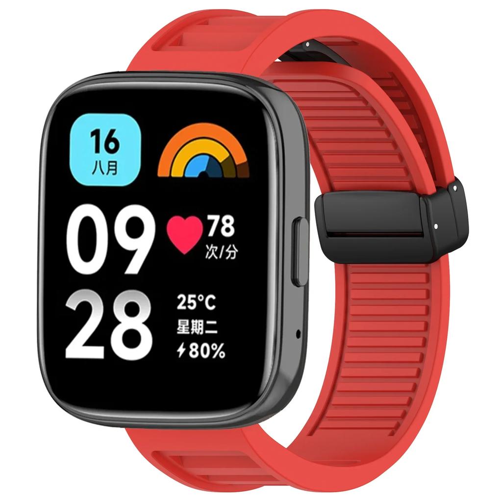 22mm Silicone Magnetic Buckle Band for Redmi Watch 3 Active/Lite Smartwatch Replacement Band for Xiaomi Redmi Watch 3 Lite Strap