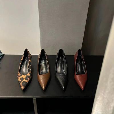 2025 Autumn and Winter New Pointed Head Shallow Mouth High Heels Fashion Versatile Temperament Celebrity Commuter High Heels Single Shoes