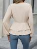 2025 European & American Autumn-Spring Women's French Lace Slimming Waist-Cinching Shirt