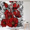Flowers Pattern Shower Curtains Waterproof Polyester Bath Screen Curtain for Home Decoration Bathroom Printed Shower Curtain