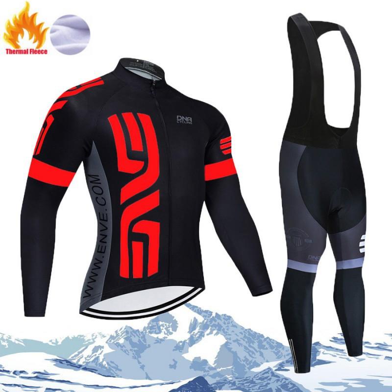 Bicycle Riding Clothes Fleece Long-sleeved Suit Men Women's Warm Velvet