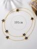 Catena per il collo da donna con stelle doppie, elegante, sensibile alla temperatura