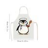 Cartoon Penguin Chef Character Apron Linen Kids Children Kitchen Baking Cooking Apron Cute Animal Design Birthday Gift Idea