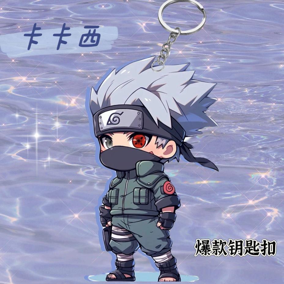 Anime Naruto Acrylic Keychain Accessaries Uzumaki Naruto Cartoon Keyring