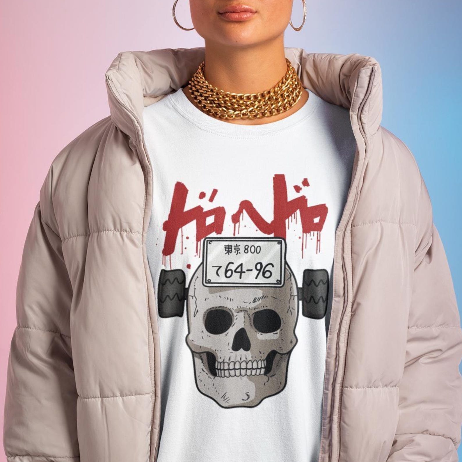 Dorohedoro Ebisu Skull Shirt -Ebisu Tee,Noi Shin Manga T-shirt 4XL