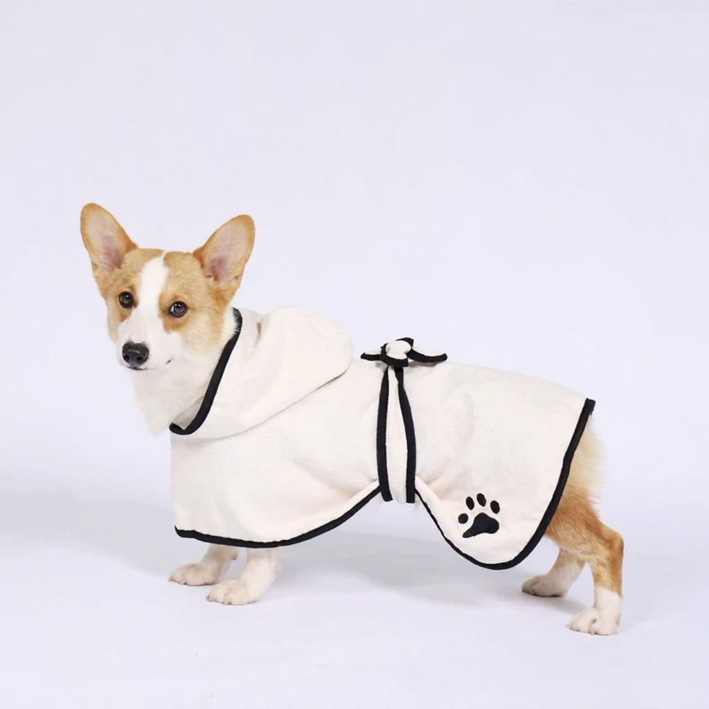 Modern Comfortable Quick-drying Absorbent Leisure Bathrobe Coat for Dogs Cats-Microfiber Material All Seasons Use Custom Logo