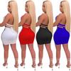 C3645 Fashion European & American Nightclub Skirt: Hot Drilling, Cross Straps, Backless Two-Piece Set