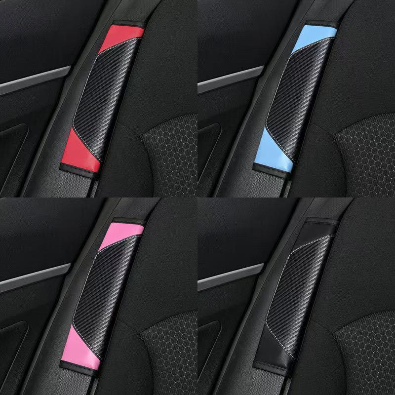 2Pcs PU Car Seat Belt Shoulder Covers Breathable Soft Protective Pads for Comfortable Daily Driving Travel