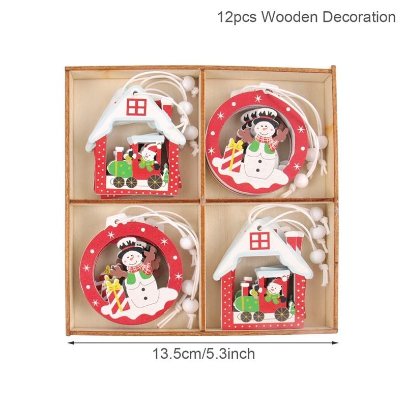 Holz-Weihnachtsanhänger Frohe Weihnachten Dekoration für Zuhause 2025 Navidad Ornamente Weihnachtsbaum-Dekoration Xmas Geschenke Neujahr 2026
