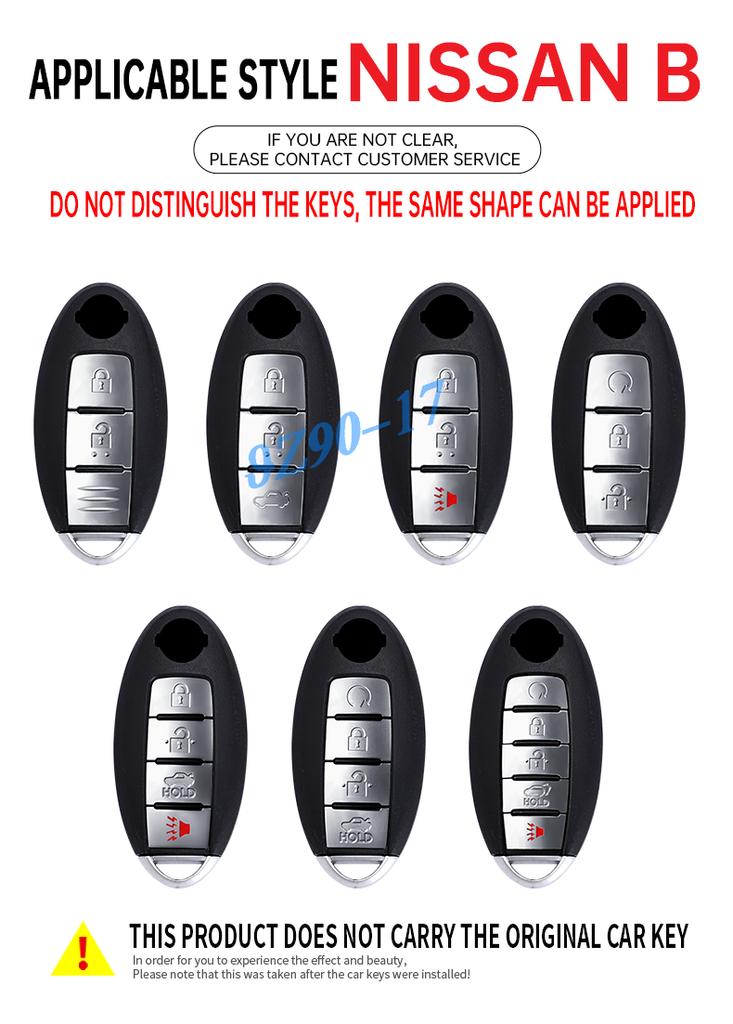 Metal Leather Car Key Fob Case Cover Keychain For Nissan Rogue Sport Qashqai X-Trail Sentra Micra Maxima Titan Juke Leaf Gt-R