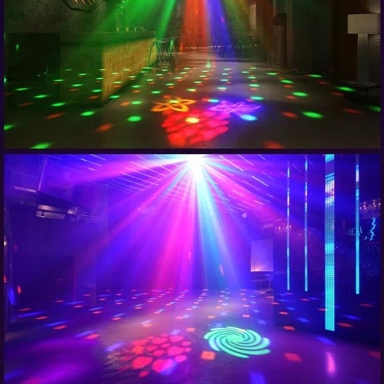 LED Laser Projection Stage Lighting RGBW DJ Disco MIni Party Lights Remote Control for Christmas Wedding Home Club Decoration