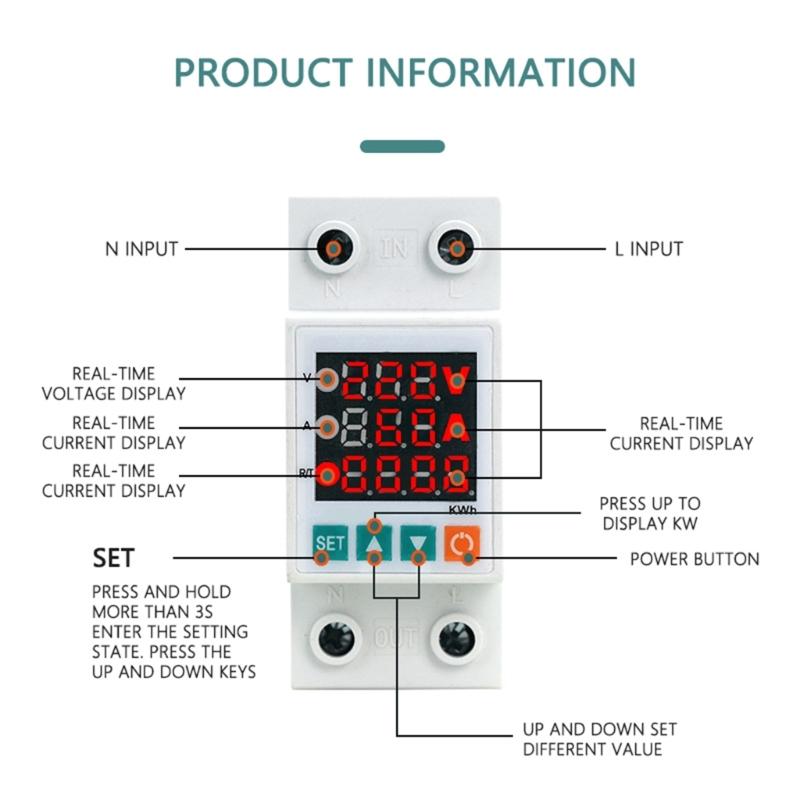 Upgraded Electricity Usage Monitor with Voltage Current Display Digital Power- Energy Tester Easy Wiring for Household
