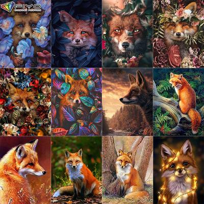 5D Diy Diamond Painting Animal Fox Cross Stitch Full Diamond Embroidery Mosaic