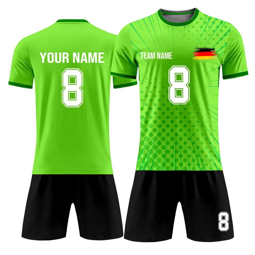 Individuelles zweiteiliges Set aus Fußballtrikots für Erwachsene und Kinder