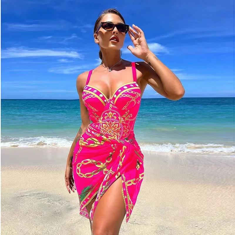 2025 Luxury New Two Piece Women Bikini Set Push Up Floral Printed Bikini Strappy Bandage Swimwear Brazilian Biquini Bathing Suit