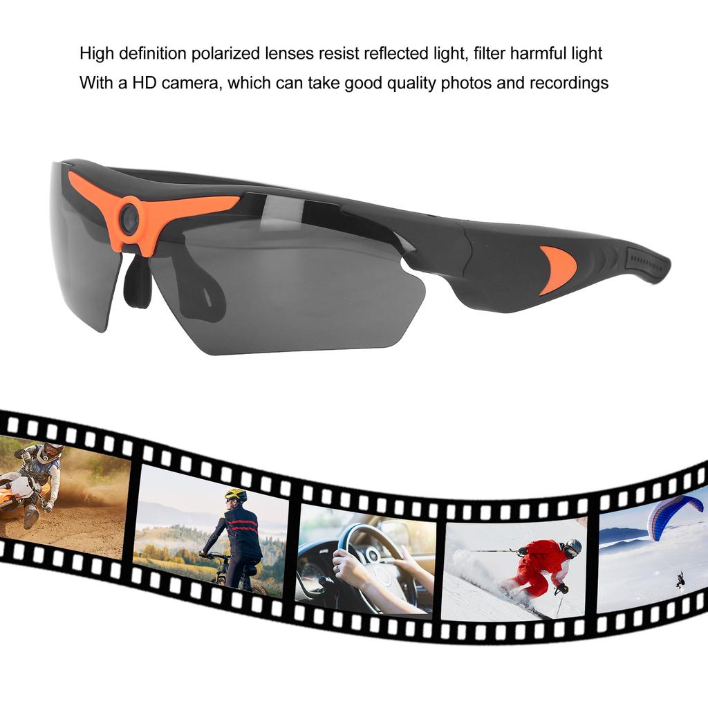 Camera Glasses Video Sunglasses 1080P Full HD Video Recording Shooting Camera Glasses for Cycling Driving Hiking Fishing Hunting