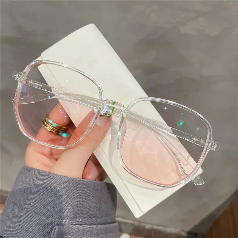 Pink Gradient Myopia Glasses Women Trendy Anti Blue Light Eyewear Short Sighted Minus Diopter for Ladies