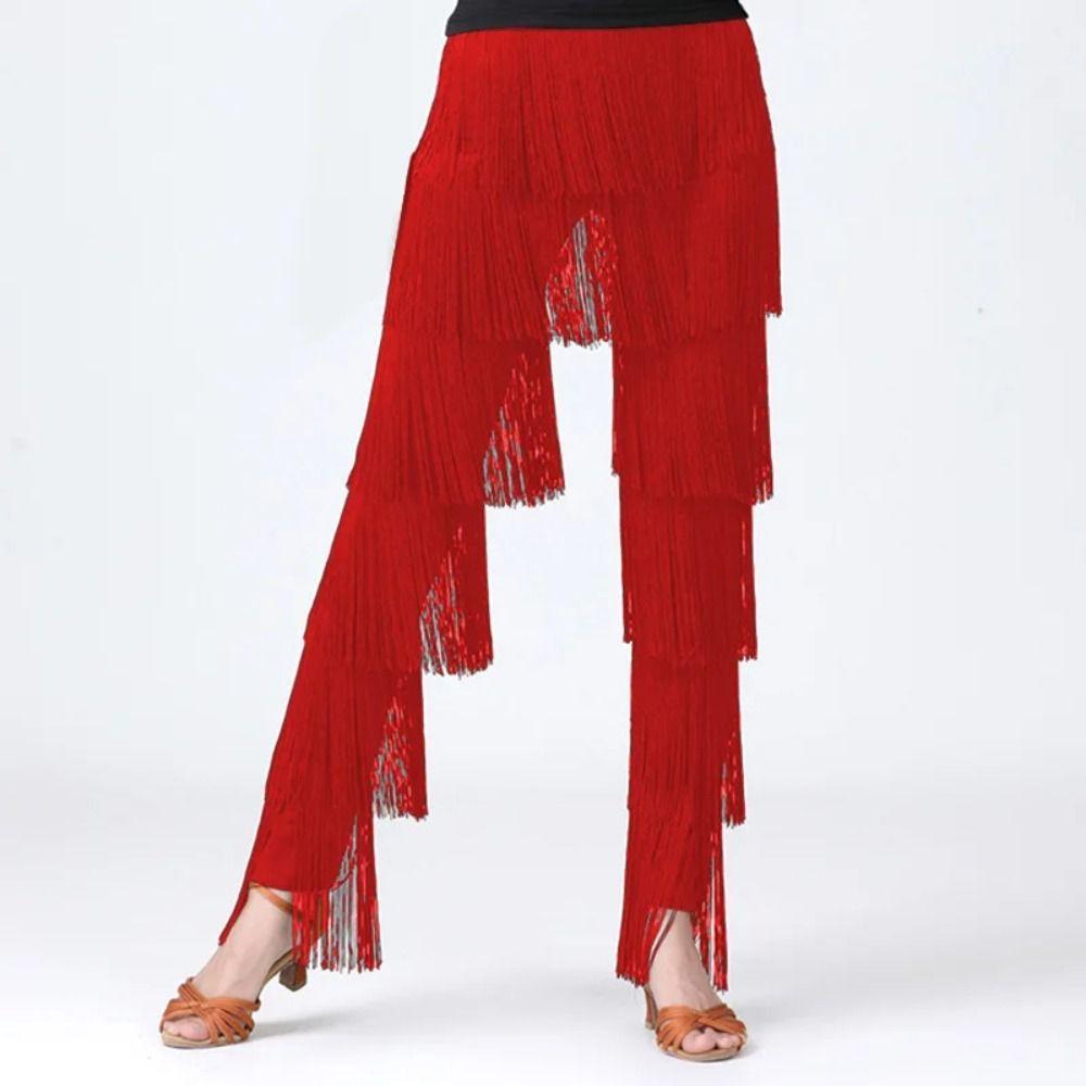 Tassel Ballroom Pants Dancing Performance Pants Party Latin Dance Pants