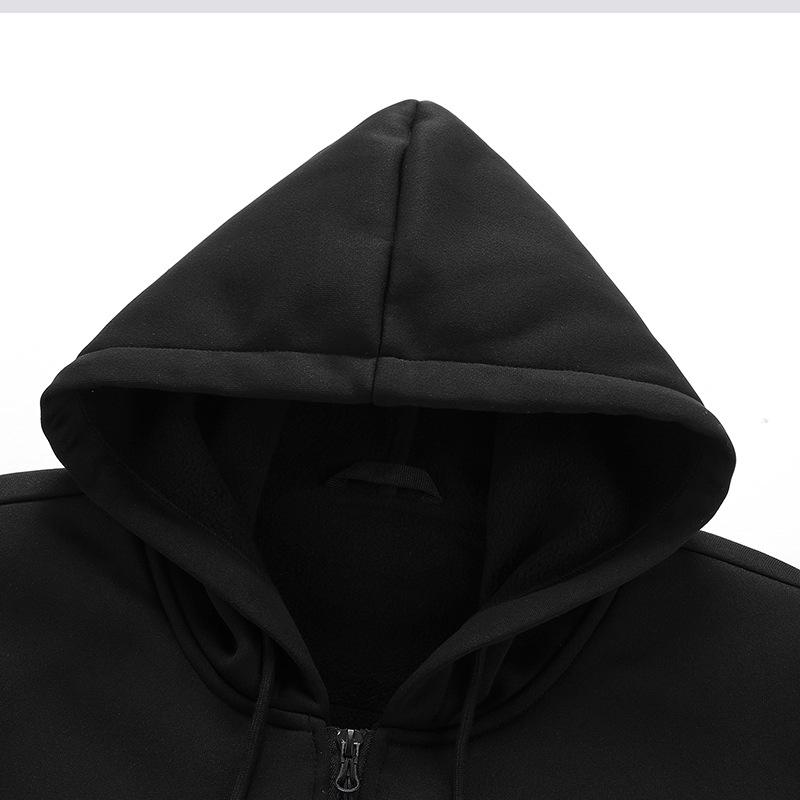 קפוצון גברים מחמם עם רוכסן - חולצת ספורט מחוממת קז'ואלית, סגנון חדש, קרדיגן בצבע אחיד