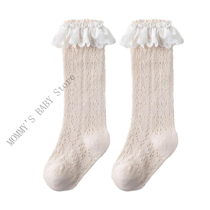 Mädchen Kniestrümpfe für 0-3 Jahre, Hübsche Rüschensocken Lange Socken für Bühnenauftritte und Partys