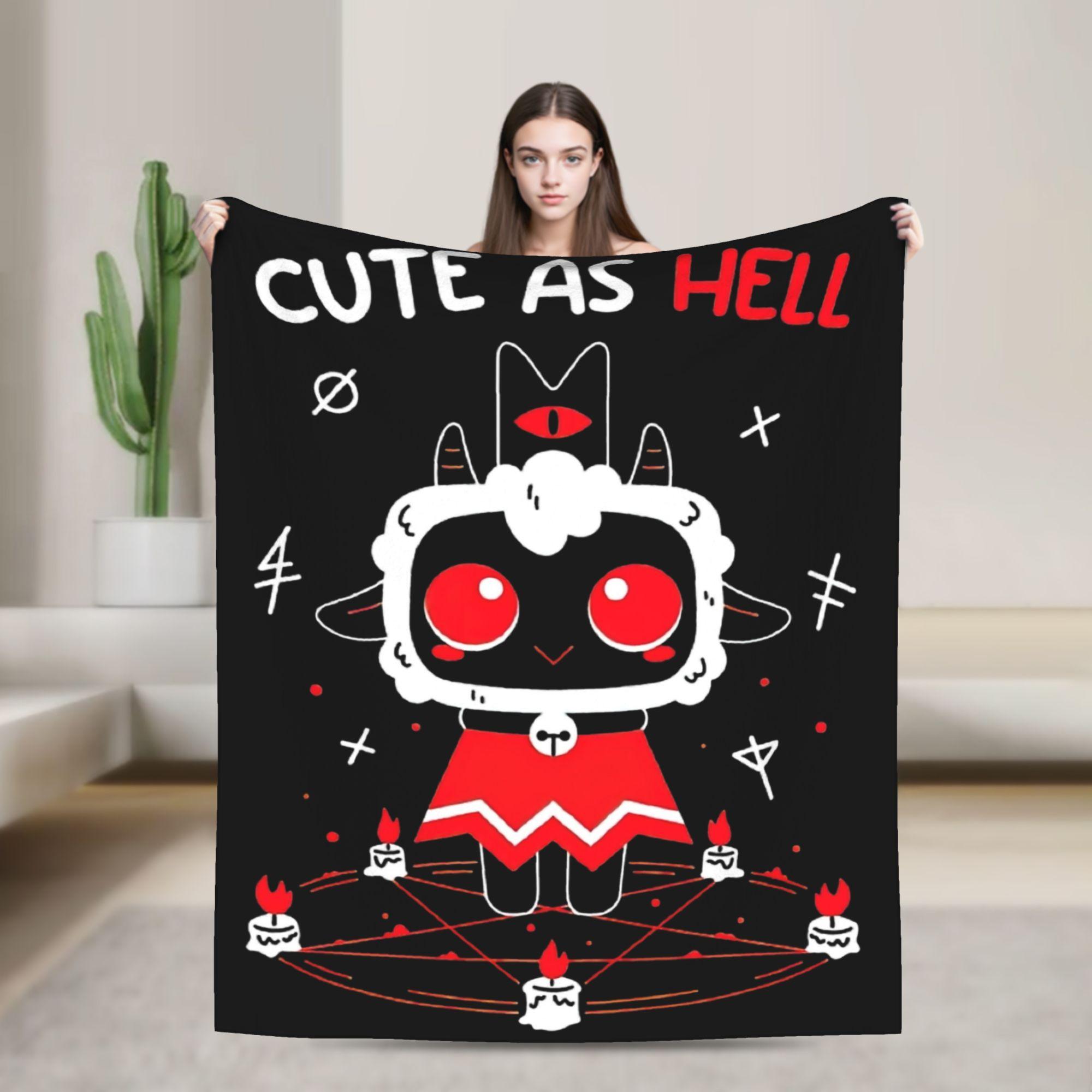 Cute As Hell Cult Of The Lamb Plush Blanket Boy Girl Flannel Throw Blanket For Couch Chair Super Warm Bedspread Birthday Gift 75X95CM