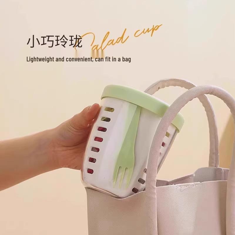 Portable Food-Grade Cutlery Set for Camping, Picnic, and Office with Fork and Salad Cup