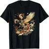 Japanische Retro Vintage Kunstwerk Tengu Göttin Flöte spielend T-Shirt Japanischer 2000er Stil Y2k Damenbekleidung