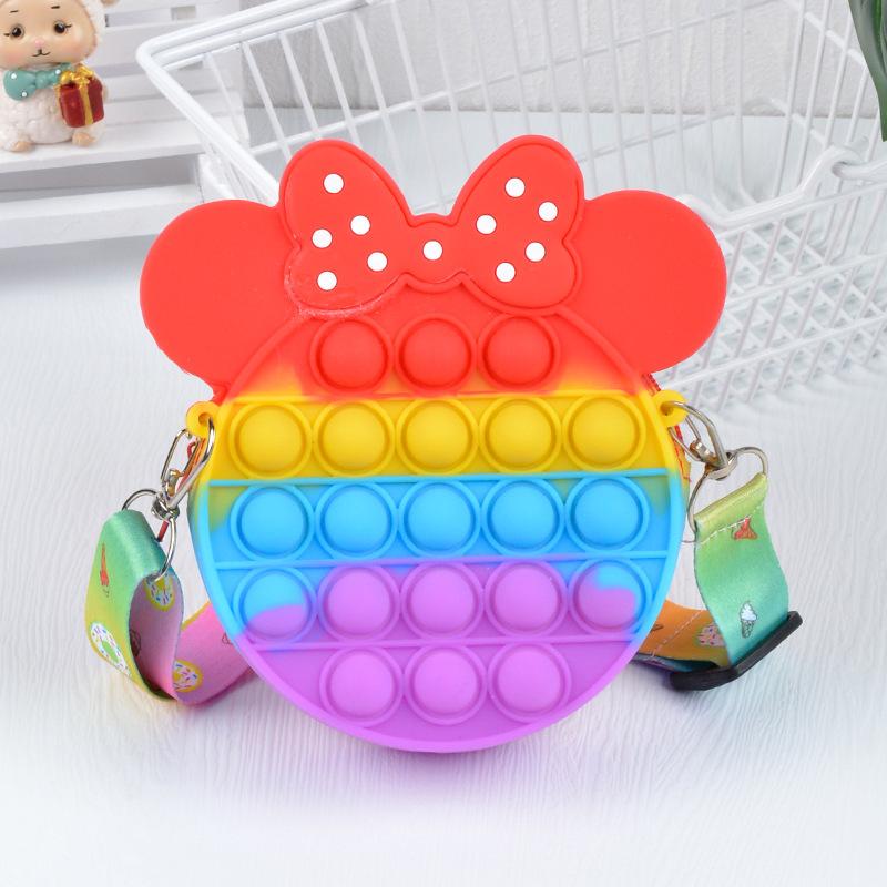 Rainbow Unicorn Bag Fidget Toys for Girls Decompression Stress Relief Funny Messenger Bag Coin Purse Children Gifts Juguetes