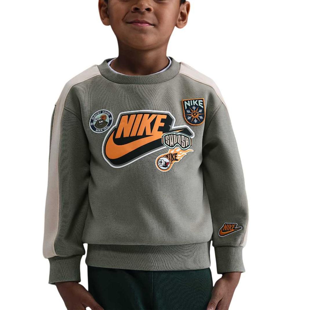 Nike Sweatshirt FW25 Printed Color Block Crew Neck Pullover Kids Kids sweatshirts IO6083-333 3T