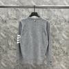 Round Neck Unisex Wool Sweater - Trendy Two-Button Four-Bar Design for Autumn/Winter