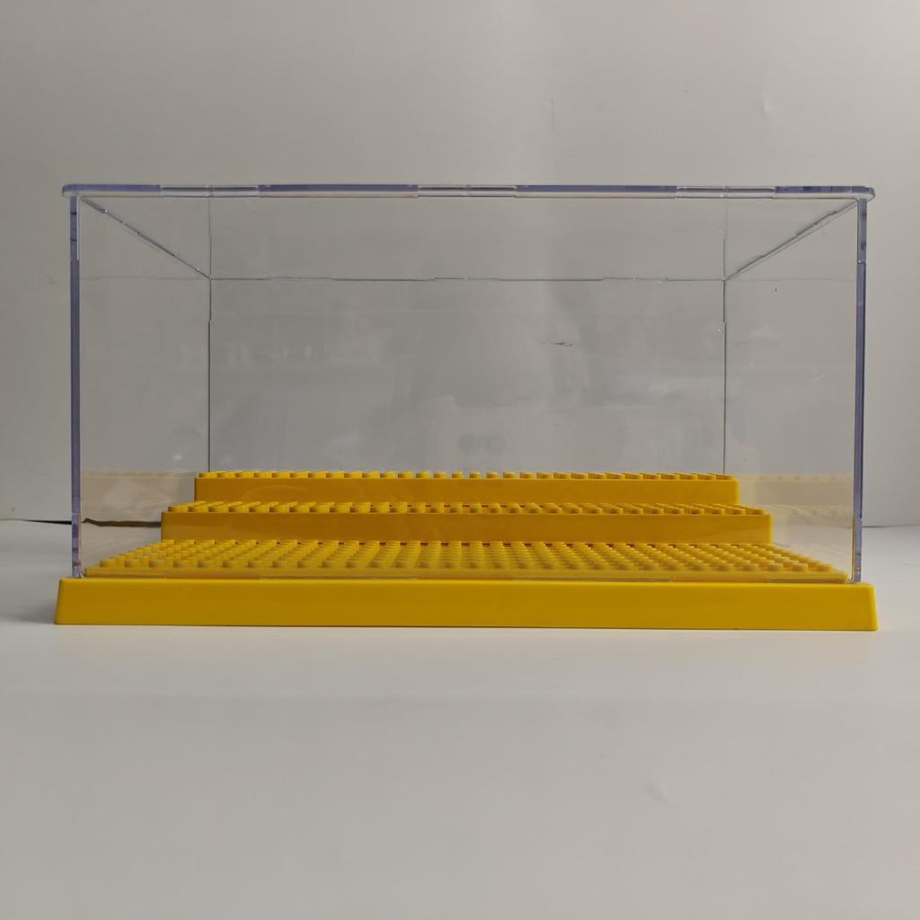Minifigure Display Box: Black Base with Detachable Clear Panel, Dustproof, DIY Assembly
