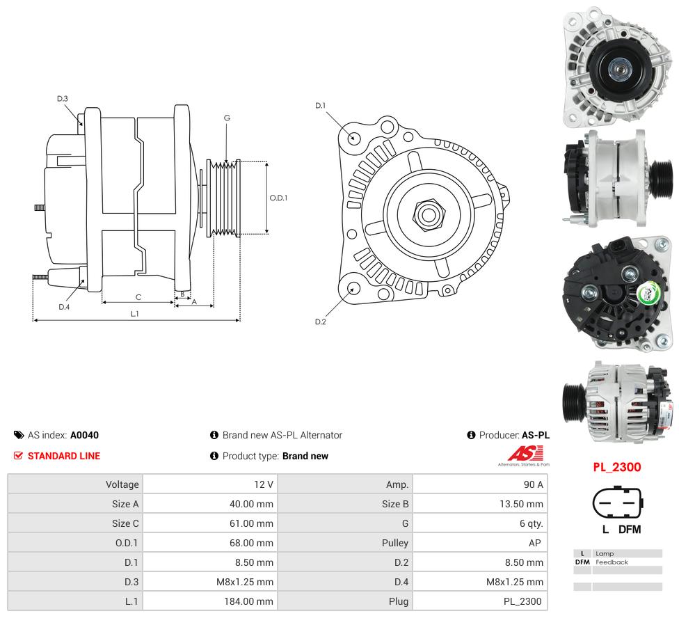 Alternator Vw Transporter Tdi Lt28-46