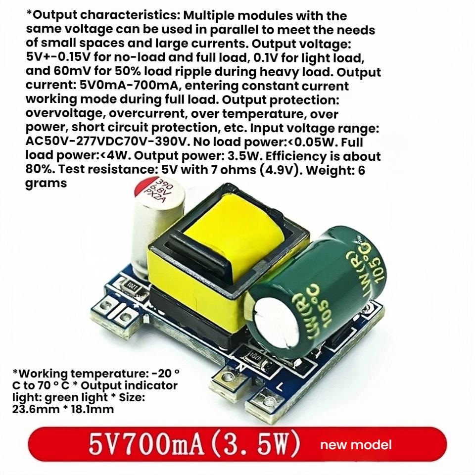 AC-DC 5V 700mA 12V 300mA 3.5W Isolated Switch Power Supply Module Buck Converter Step Down Module 220V Turn 5V/12V