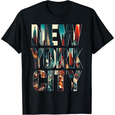 New York City Iconic Skyline Souvenir Gift New York Love NYC T-Shirt