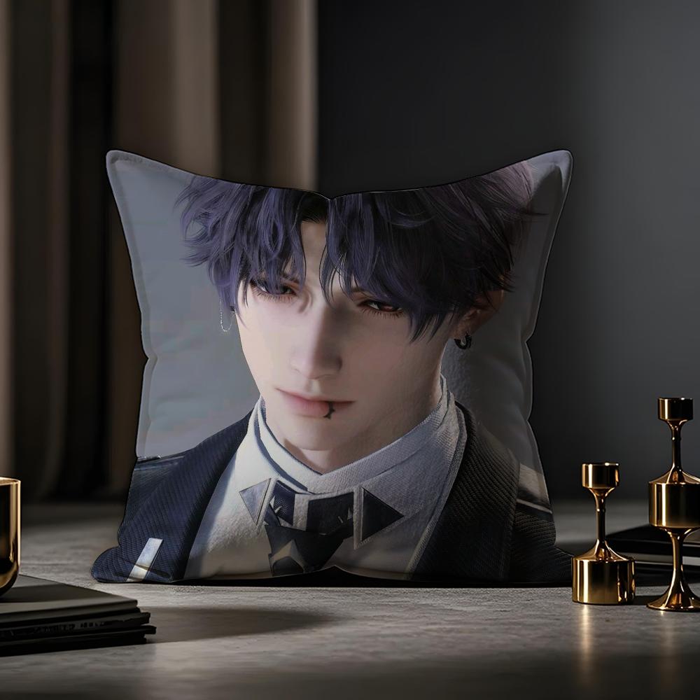 Hot Game Love And Deepspace Cushion Cover Anti-dustmite Pillowcase Invisible Zipper Silky Short Plush Sofa Cushion Cover