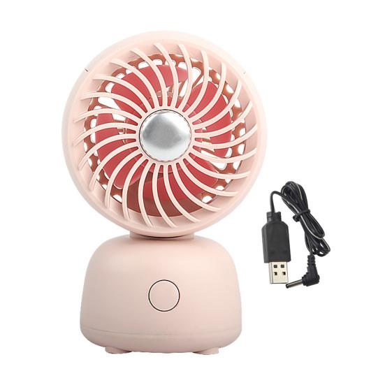 Desktop Small Fan Cartoon Animal Ear Shape USB Powered Bedroom Desk Fan Adjustable Wind Speeds Anti-Slip Base Fan