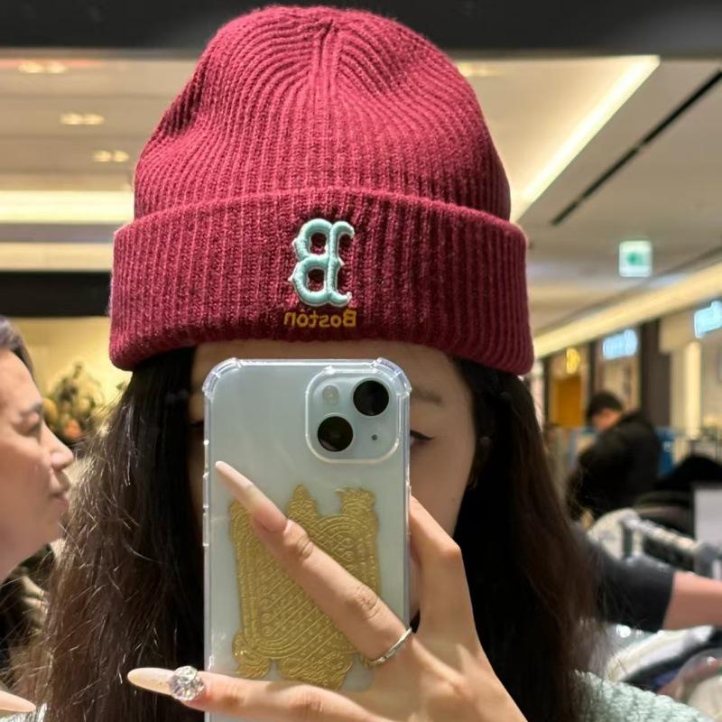 Koreanische MLB Wolle Unisex Strickmütze - NY Logo Stickerei, Warm für Herbst & Winter, Stil M0726