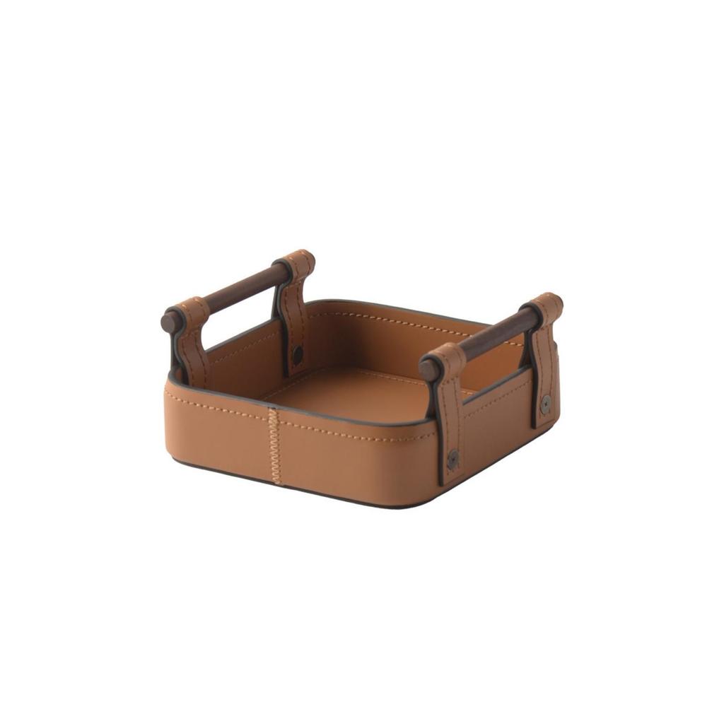 Storage Tray with Handles Rectangular Organizer Slim for Coffee Table