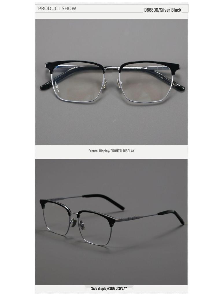 Ultra-Light Frameless Pure Titanium Eyebrow Glasses - Large Frame, Durable & Comfortable