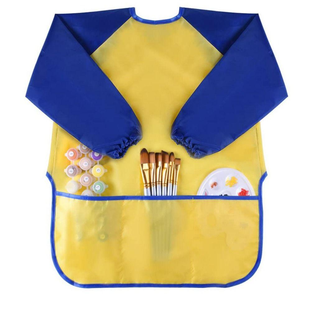 Nylon DIY Painting Aprons With 3 Pockets Kids Waterproof Apron Kids Painting Apron Children Baking