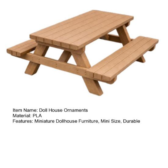 Dollhouse Ornament, Miniature Decorative Picnic Table, Realistic Detailed Models Furniture for Scene Layout Photo Props