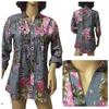 Elegant Bb Women Floral Print V-neck Big Size Tops Tunic For All Seasons