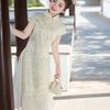 Girls' Chinese Style Evening Dress - Summer Cheongsam for Performances and Birthdays.