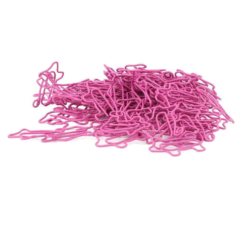 100pcs Paper Clips Prevent Slip Cute Pig Shaped Decorative Bookmark Metal Paperclips for School