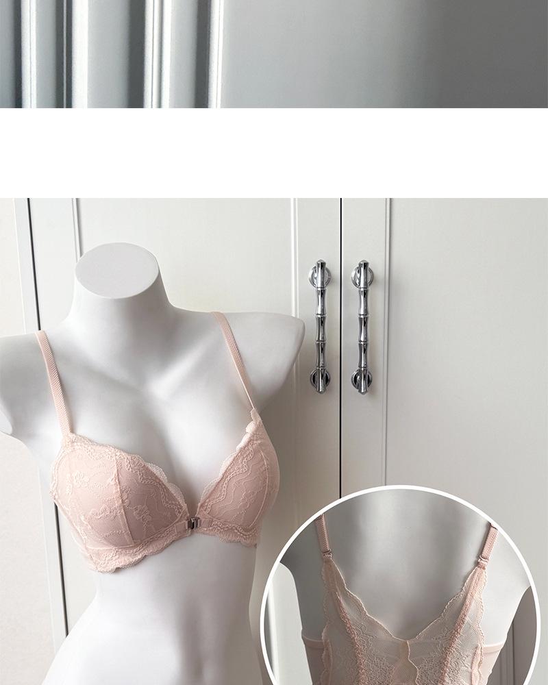 Wąska Aleja Francuska Koronka Przednie Zapięcie Push-Up Biustonosz dla Małych Biustów - Podkreśla, Unosi i Wspiera z Seksownym Designem Pleców.