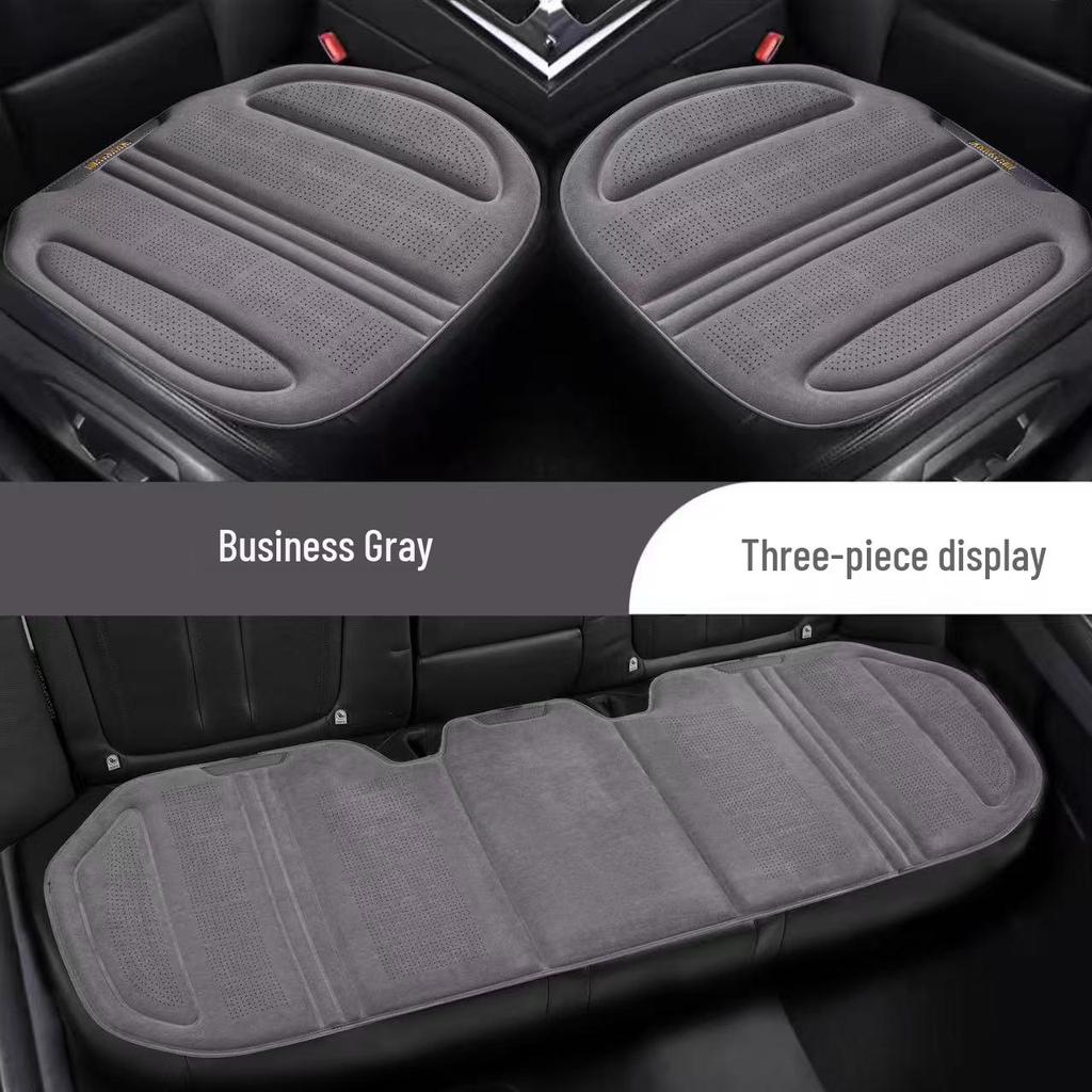 Universal Breathable Lambskin Suede Car Seat Cushion for All Seasons