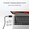 USB C Display Meter for Charging Data Review, Male to Female Type C Tool with 2 Way Monitoring Support for Daily Device Use at the Desk