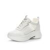 Spring new slope heel muffin platform casual shoes inner height increase women's shoes small white shoes flying woven breathable